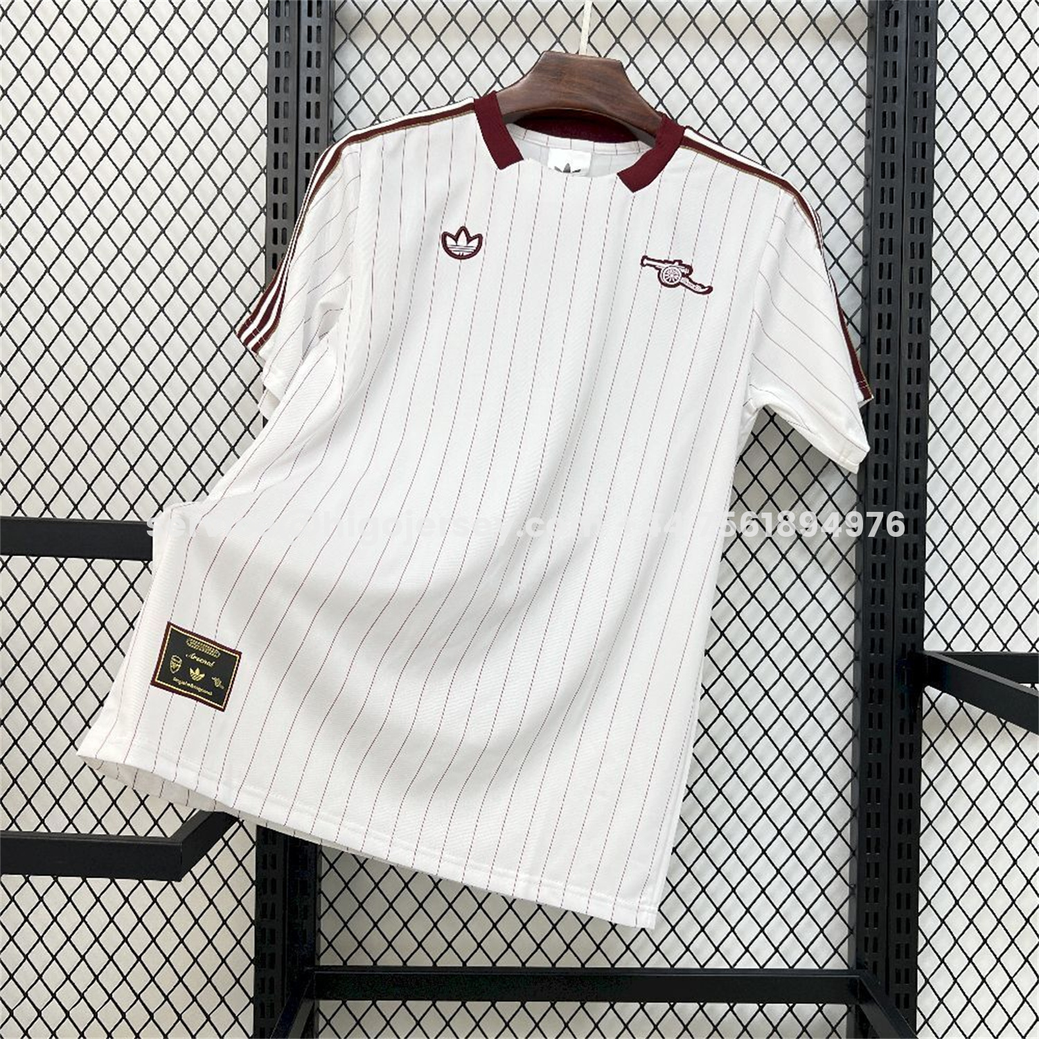 Higojerseys-Arsenal 25-26 Trefoil Red Lines White Travel Jersey - Fans Version