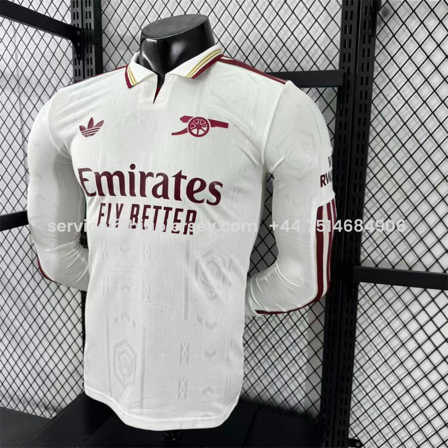 Higojerseys-Arsenal 25-26 Third White Long Sleeves Jersey - Player Version