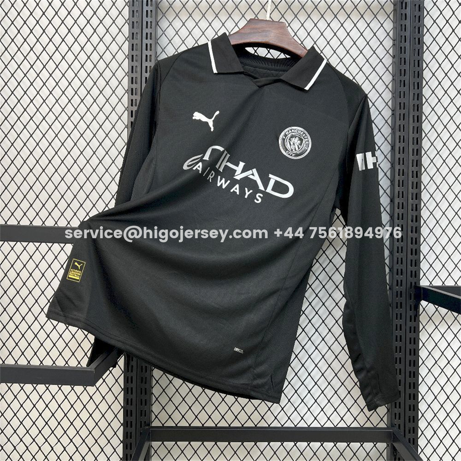 Higojerseys-Manchester City 25-26 Away Long Sleeves Black Jersey - Fans Version