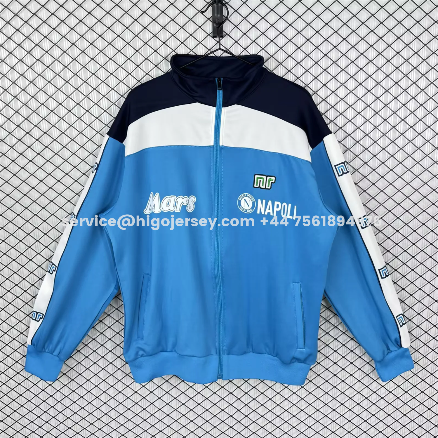 Higojerseys-Retro Napoli 1989-90 Blue Windbreaker