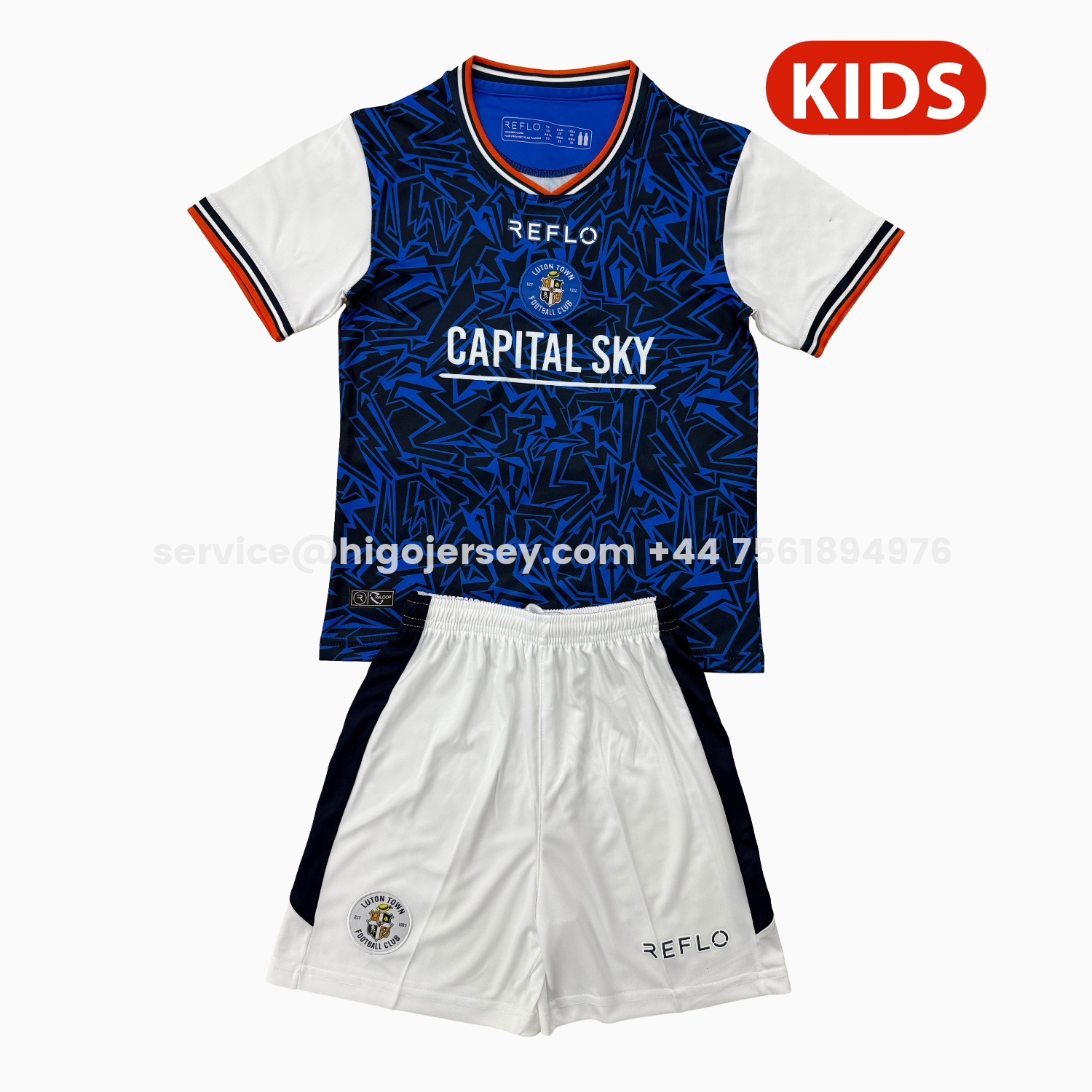 Higojerseys-Luton Town 25-26 Away Kids Kit