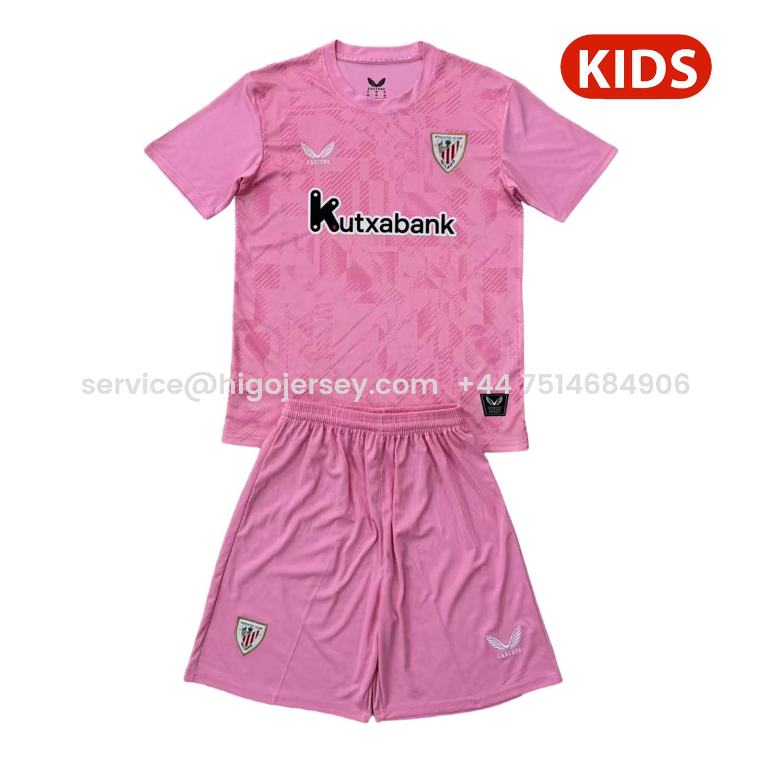 Higojerseys-Athletic Bilbao 25-26 Pink Goalkeeper Kids Kit