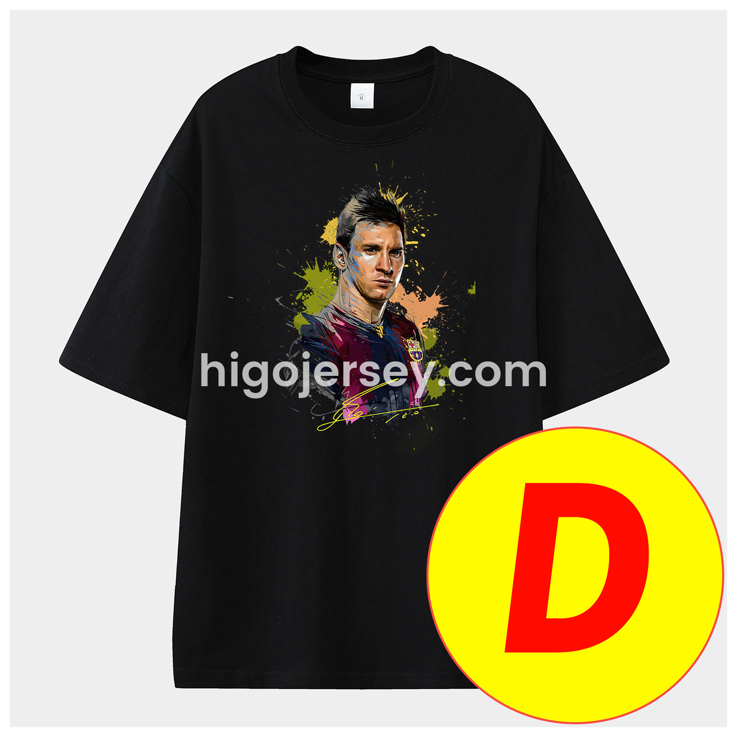 Higojerseys-Messi GOAT Argentina Barcelona INT M.A.M Unisex Pure Cotton T-shirt