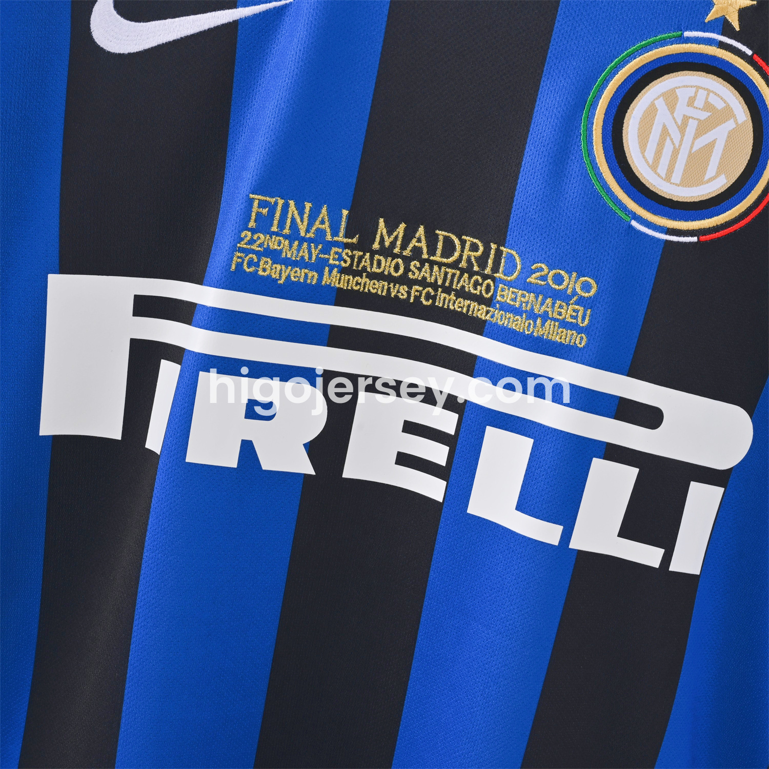 Higojerseys-Retro Inter Milan 09-10 Home Long Sleeves Jersey - Champions League Final