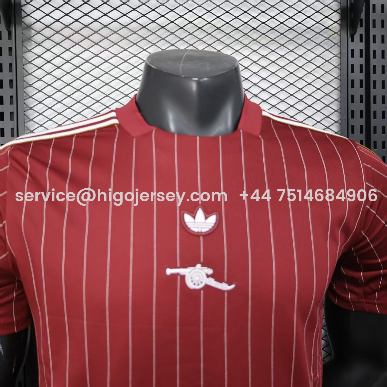 Higojerseys-Arsenal 25-26 Trefoil White Lines Red Travel Jersey - Player Version
