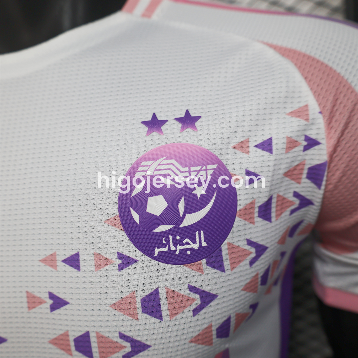 Higojerseys-Algeria 25-26 Pink and Purple Triangle Pattern Black Jersey - Player Version