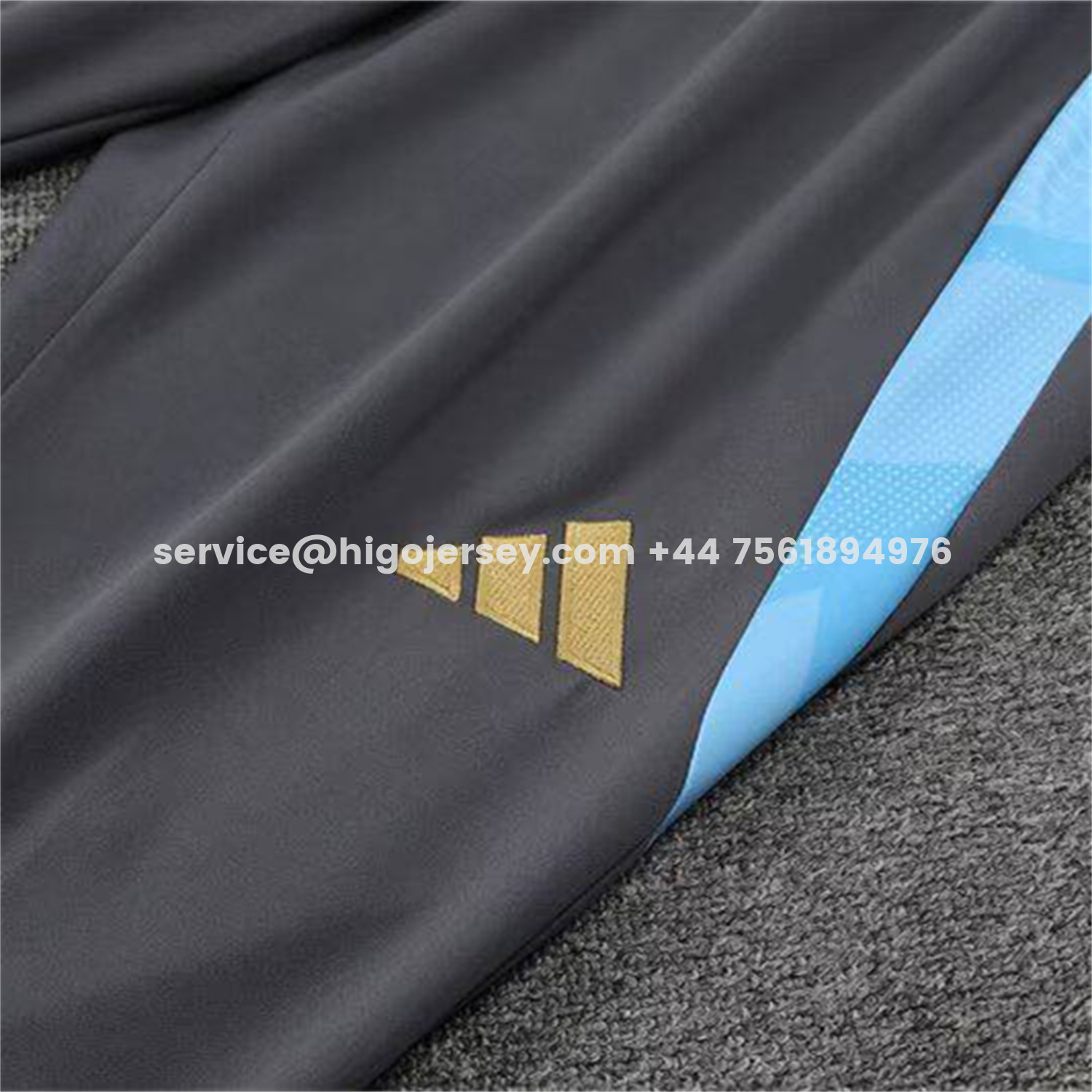 Higojerseys-Argentina 25-26 Kids Long Sleeve Training Set - Gold Top and Grey Pants