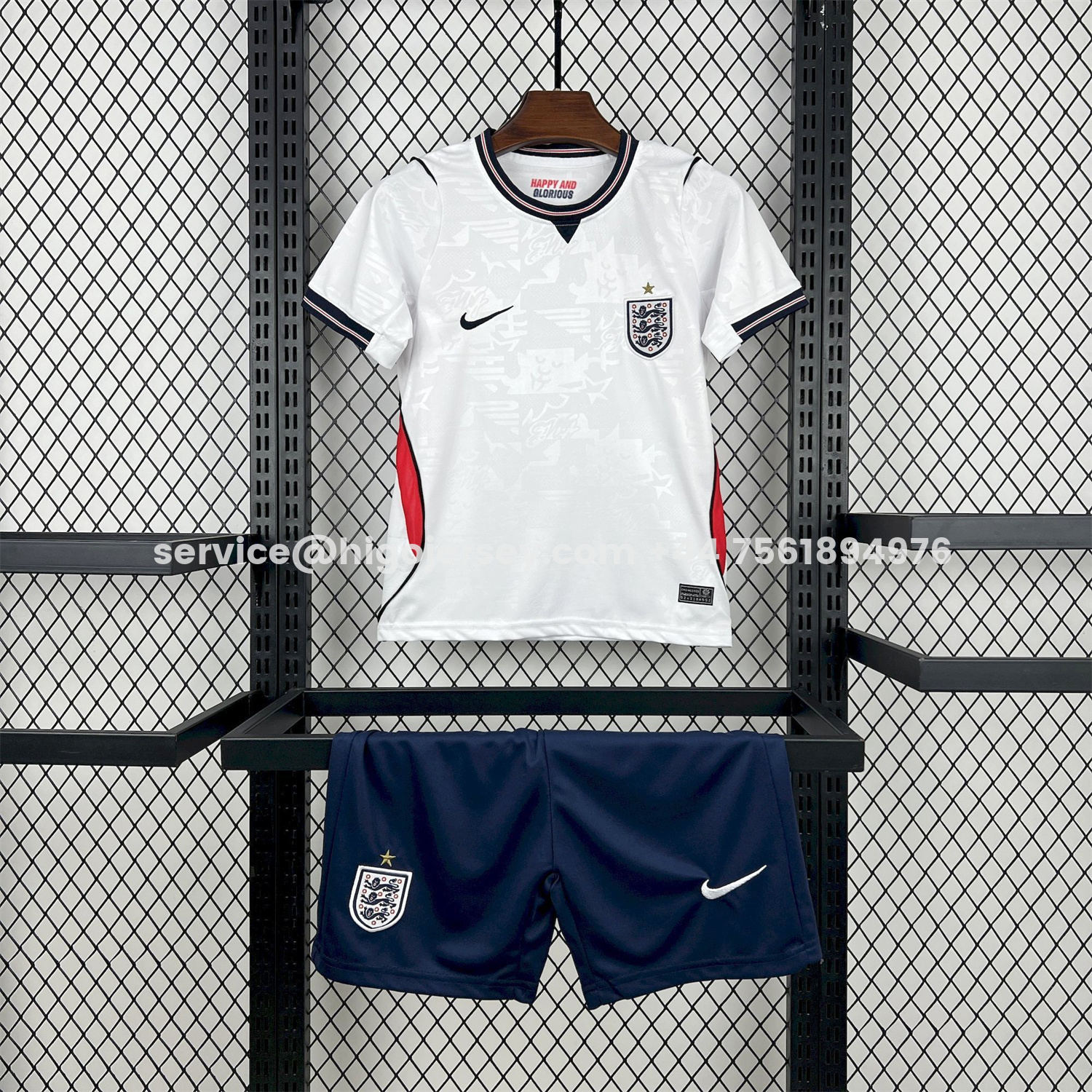 Higojerseys-England 2026 Home White Kids Kit
