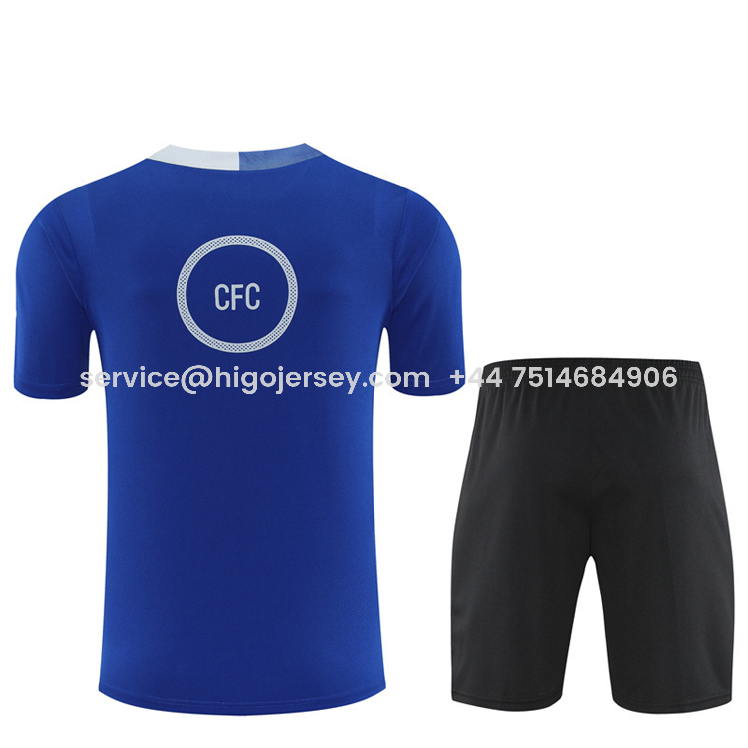 Higojerseys-C.H.E.L.S.E.A 25-26 Kids Short-Sleeve Training Set - Blue Top & Black Shorts