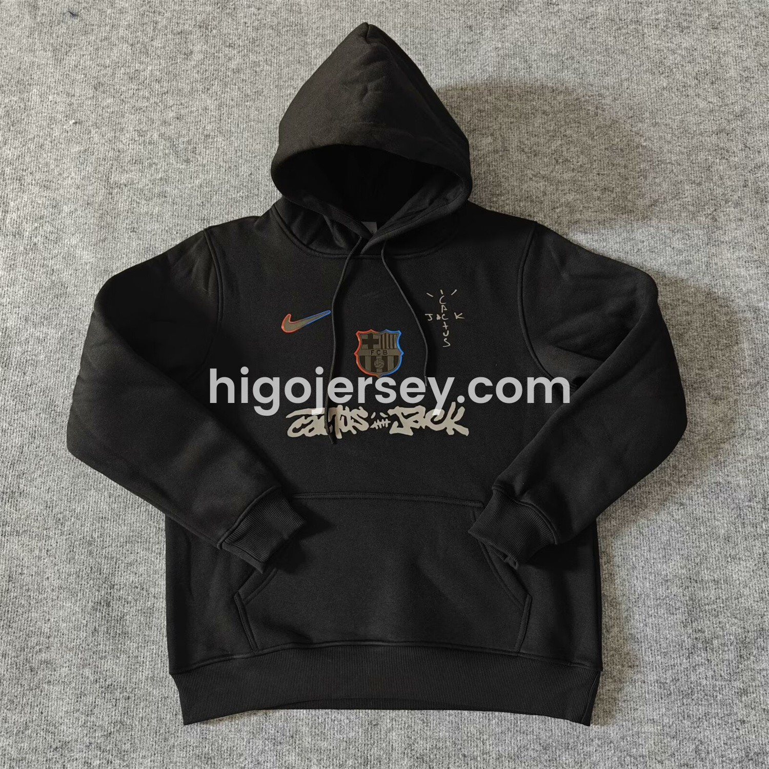 Higojerseys-Barcelona x Travis Scott Team Logo Centered Unisex Pullover Hoodie
