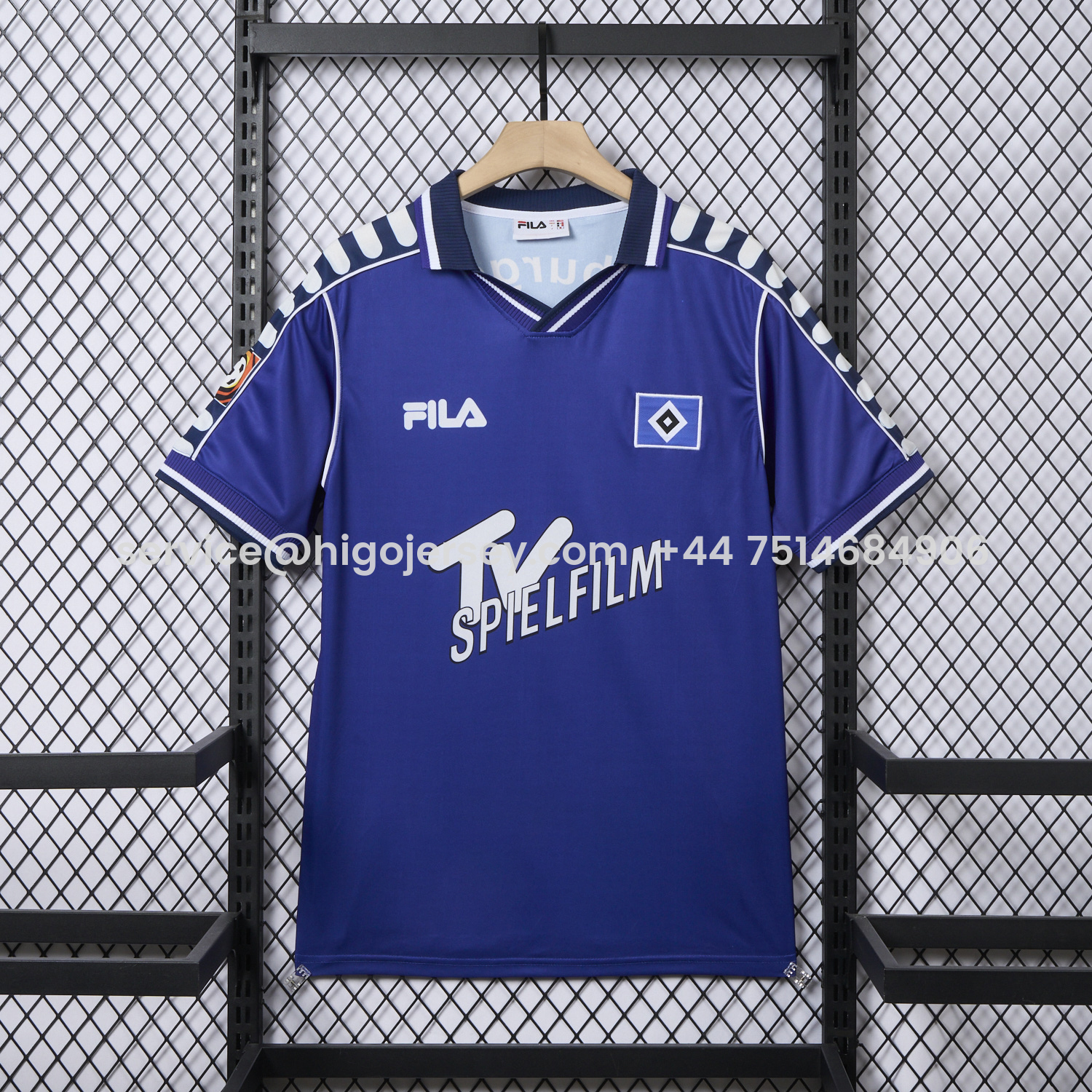 Higojerseys-Retro Hamburger SV 2000-01 Away Blue Jersey
