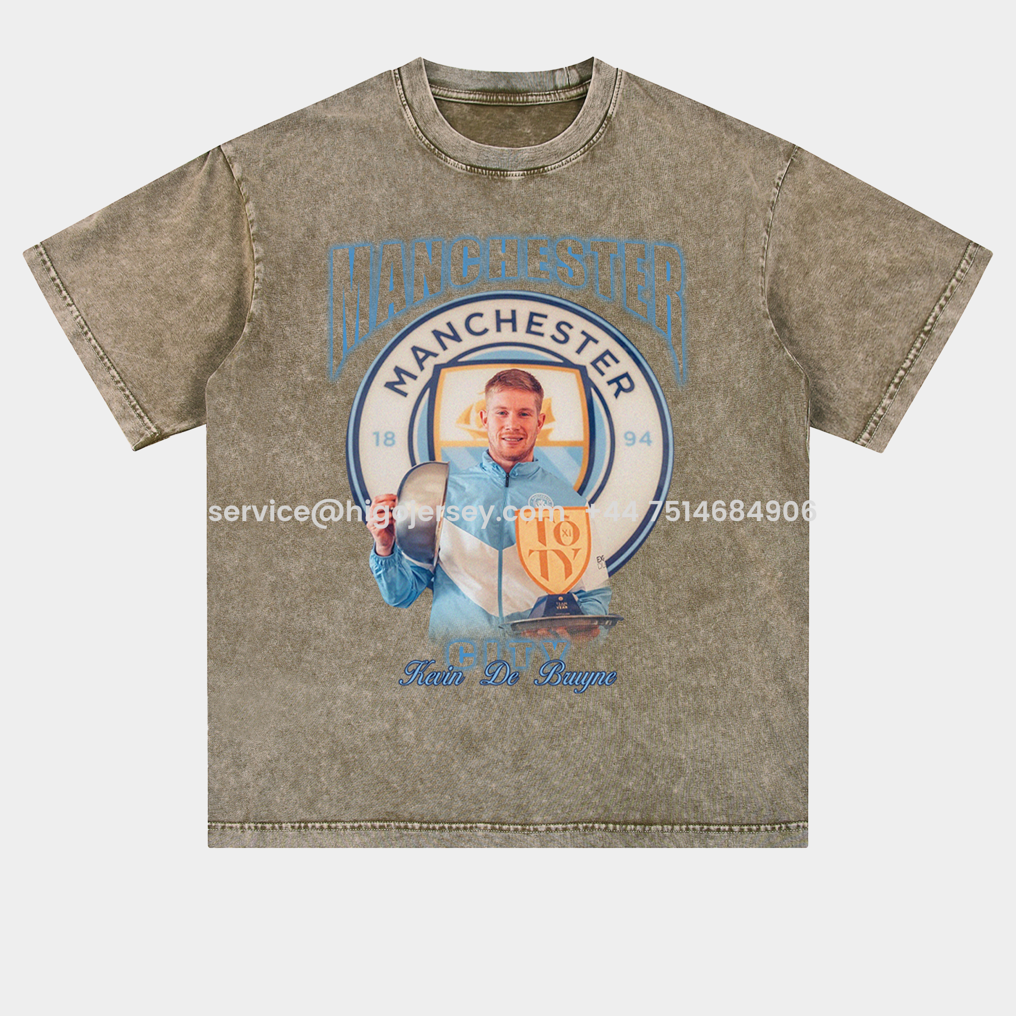 Higojerseys-Manchester City Kevin De Bruyne Cooker Oversized Washed T-Shirt