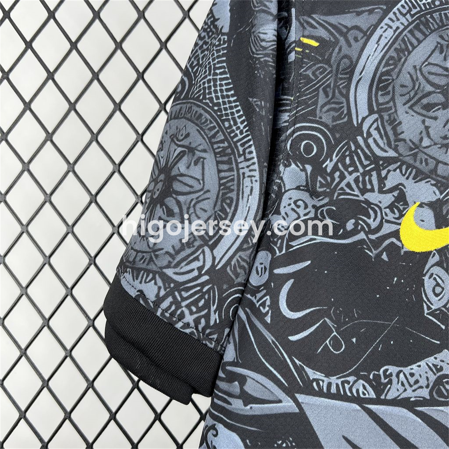 Higojerseys-Brazil 2024-25 X STUSSY Black Christ the Redeemer Statue Jersey - Fans Version