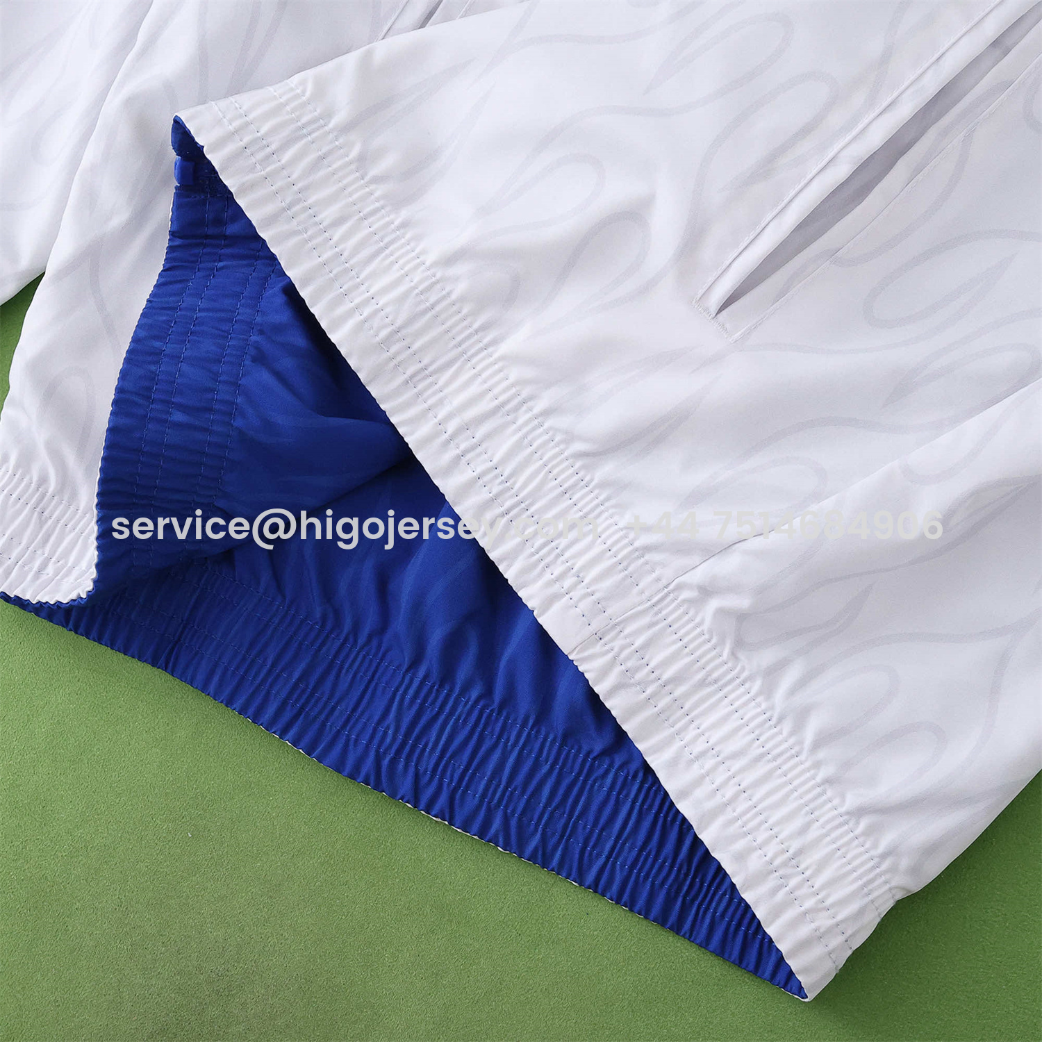 Higojerseys-Retro Japan 1998 Throwback Double Sided Reversible Windbreaker - White & Blue