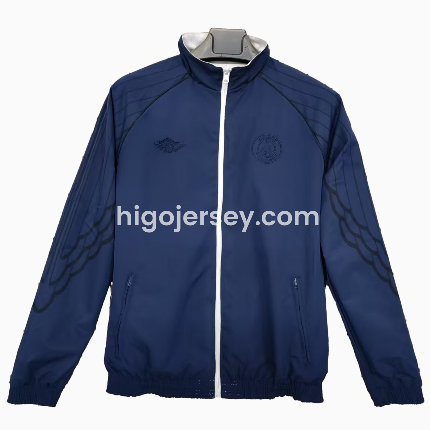 Higojerseys-Paris Saint-Germain PSG 24-25 Wings Double Sided Reversible Windbreaker - White & Blue