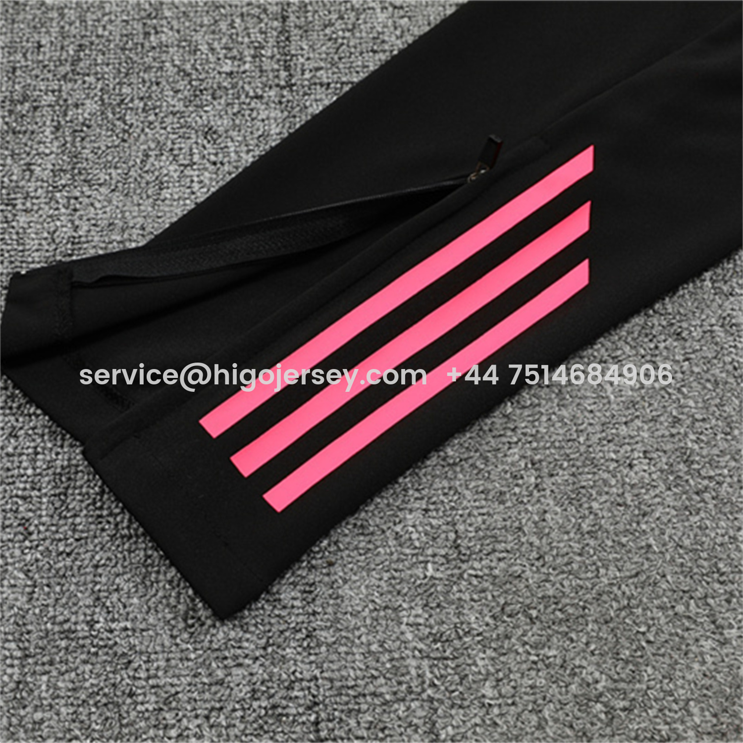 Higojerseys-Arsenal 25-26 Kids Long Sleeve Training Set - Pink Logo Balck Top & Black Pants
