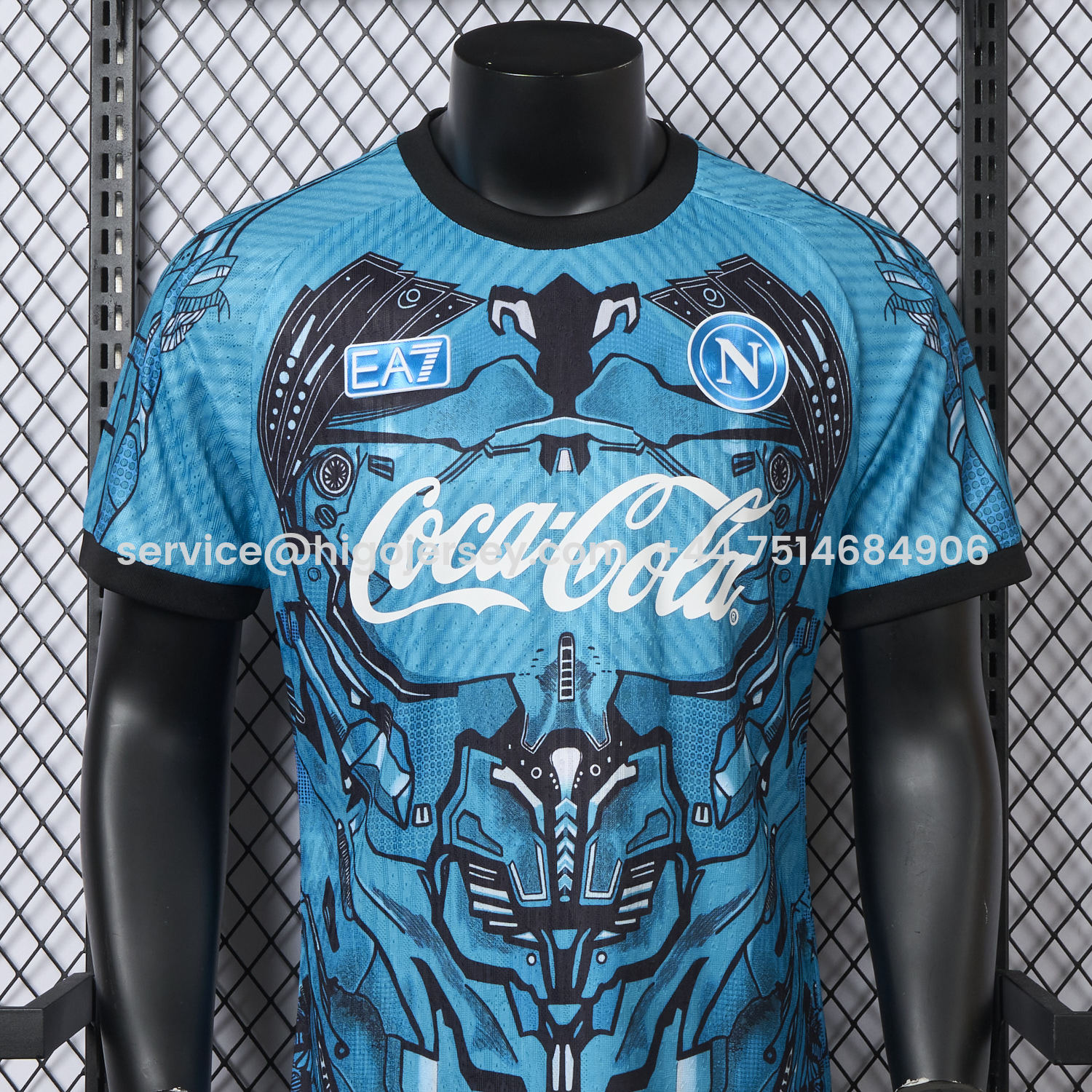 Higojerseys-Napoli 25-26 Blue Mecha Training Jersey - Player Version