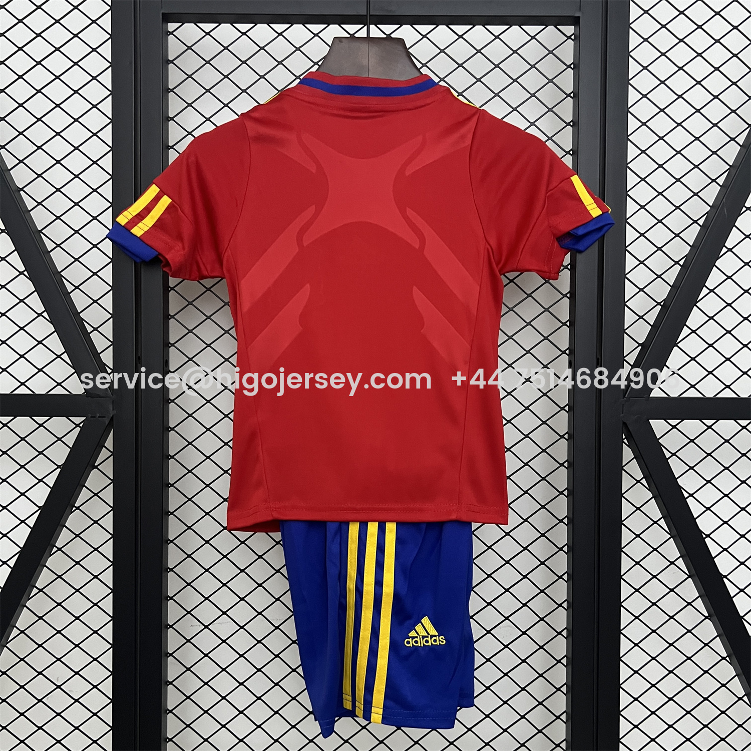 Higojerseys-Retro Spain 2010 Home Kids Kit