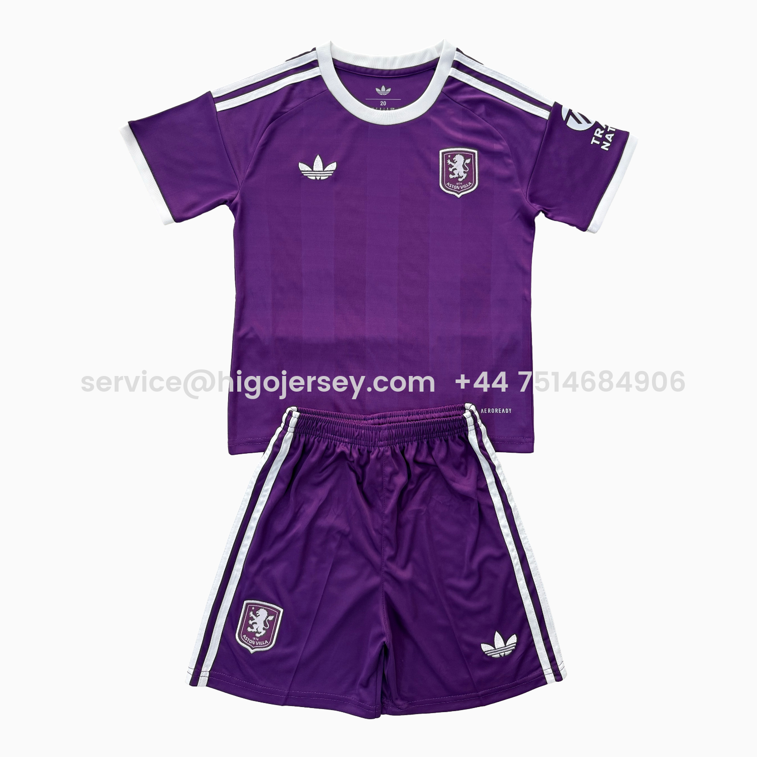 Higojerseys-Aston Villa 25-26 Purple Goalkeeper Kids Kit