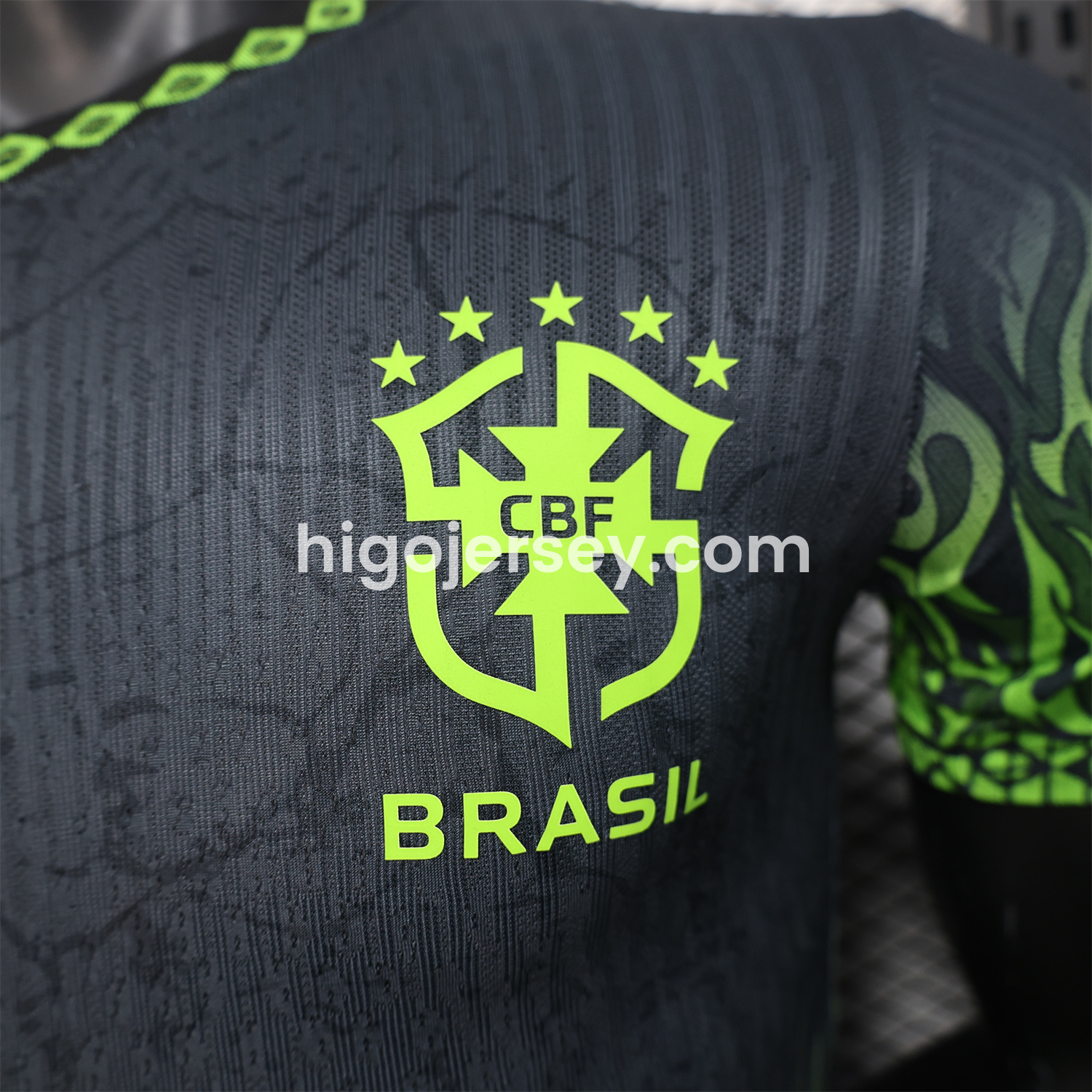 Higojerseys-Brazil 2025 Green Fire Black Special Edition Jersey - Player Version