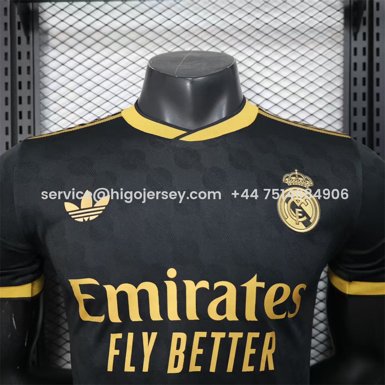 Higojerseys-Real Madrid 25-26 Polka Dots Black And Gold Jersey - Player Version