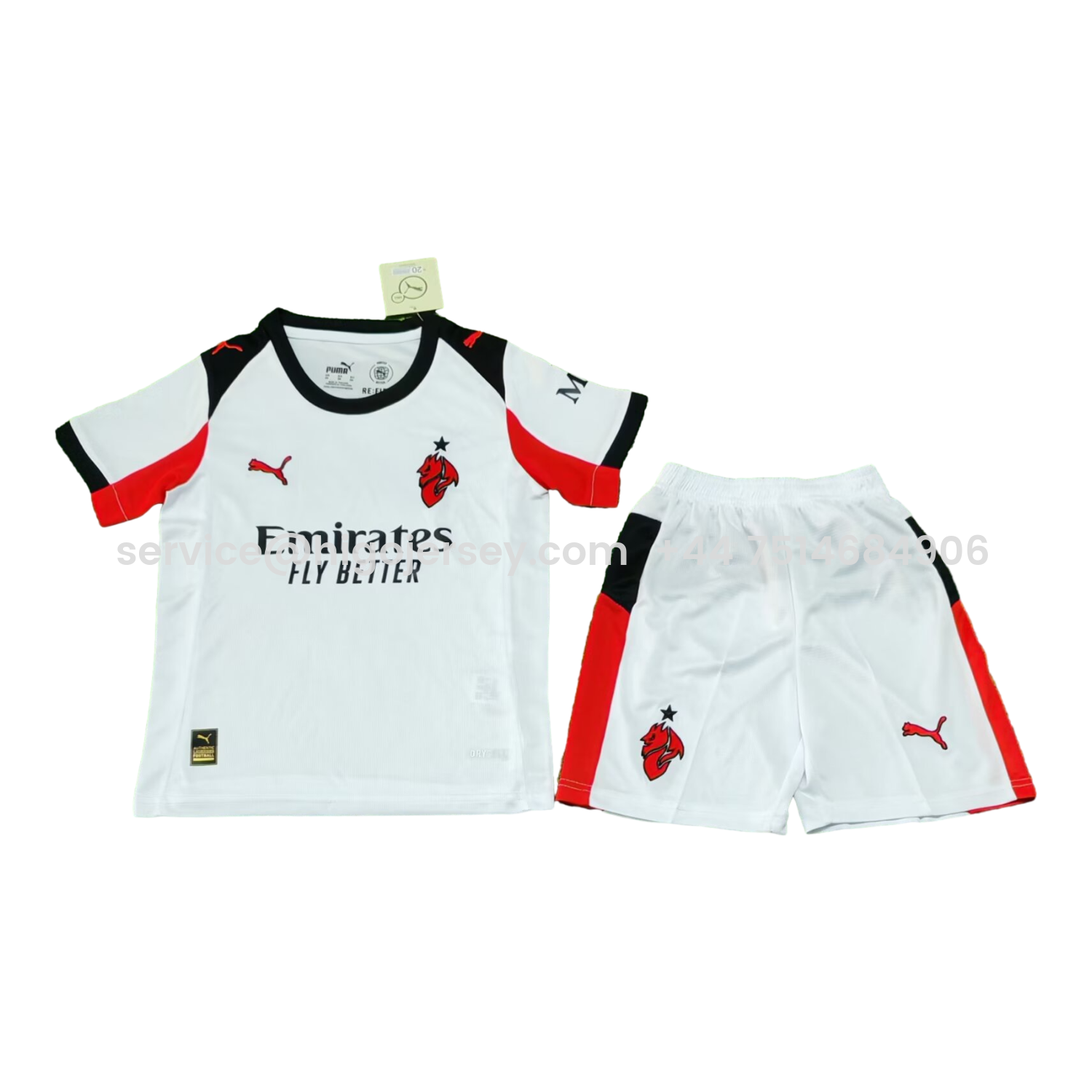 Higojerseys-AC Milan 25-26 Away White Kids Kit