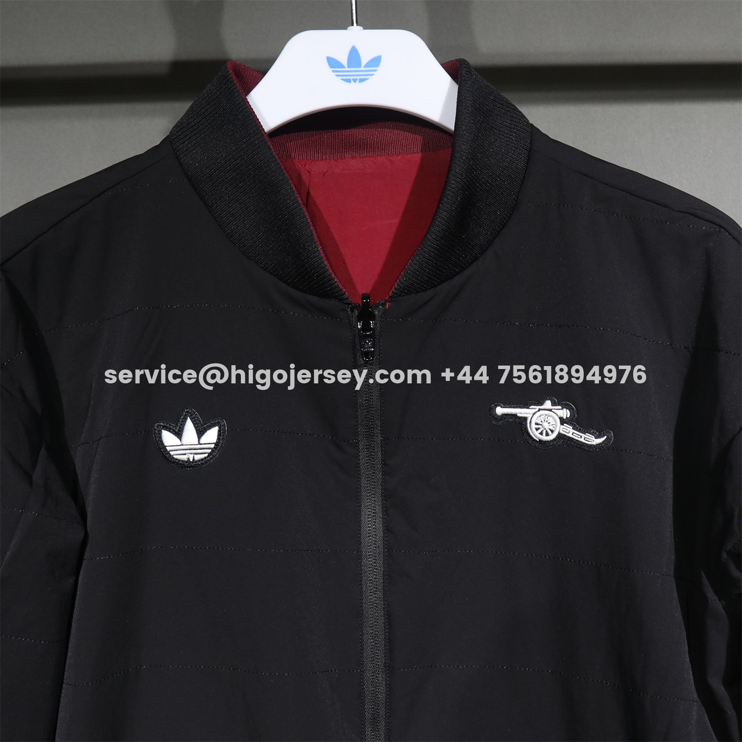 Higojerseys-Arsenal 25-26 Double Sided Reversible Windbreaker - Black & Red