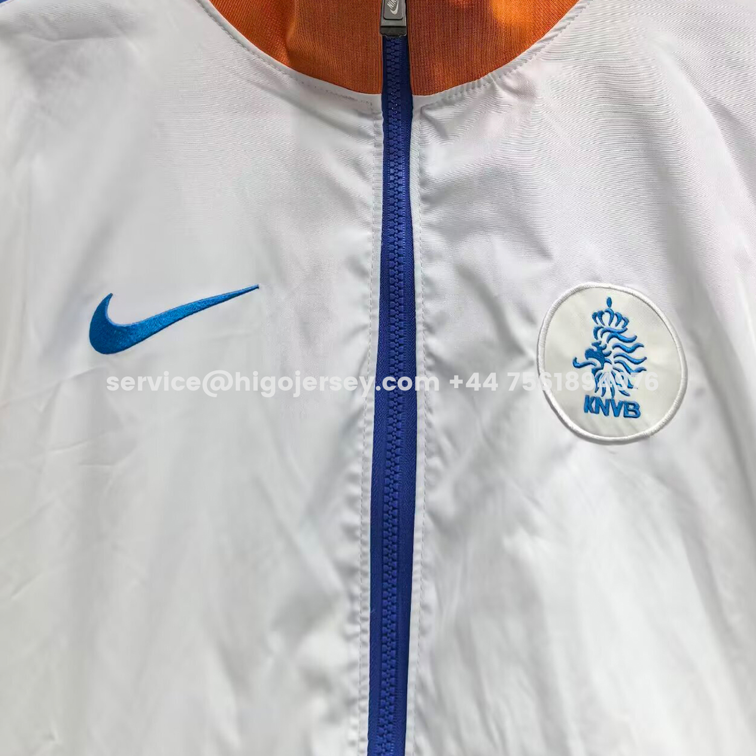 Higojerseys-Netherlands 25-26 Windbreaker Jacket - Orange And White