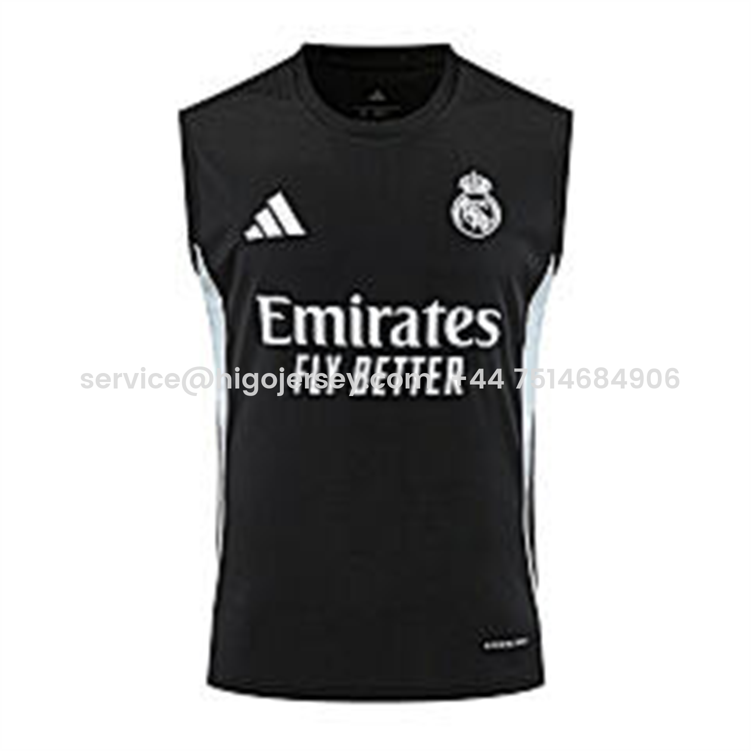 Higojerseys-Real Madrid 25-26 Vest Training Set - Black And Light Grey Vest & Black Shorts