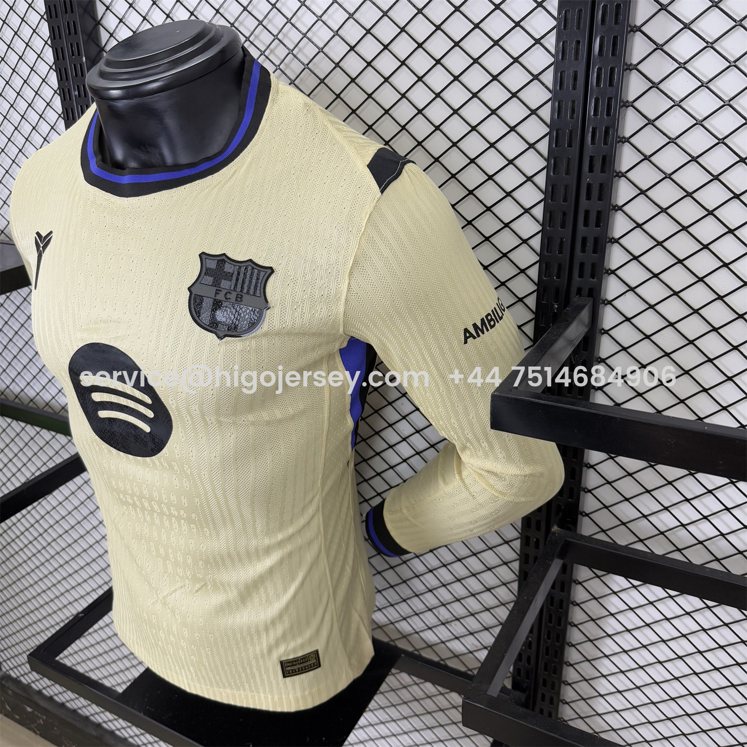 Higojerseys-Barcelona 25-26 Away Long Sleeves Jersey - Player Version
