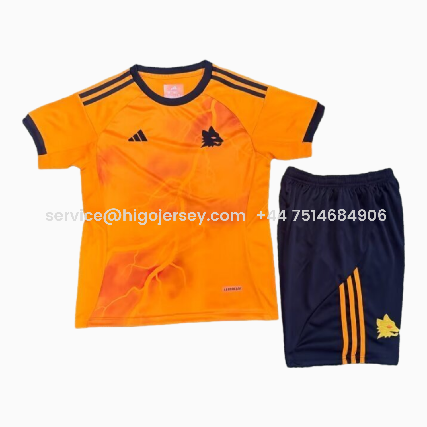 Higojerseys-AS Roma 25-26 Away Unsponsored Kids Kit
