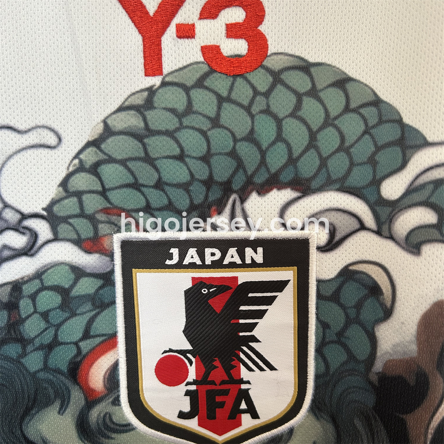 Higojerseys-Japan 25-26 Y3 Green Dragon Roar White Jersey - Fans Version
