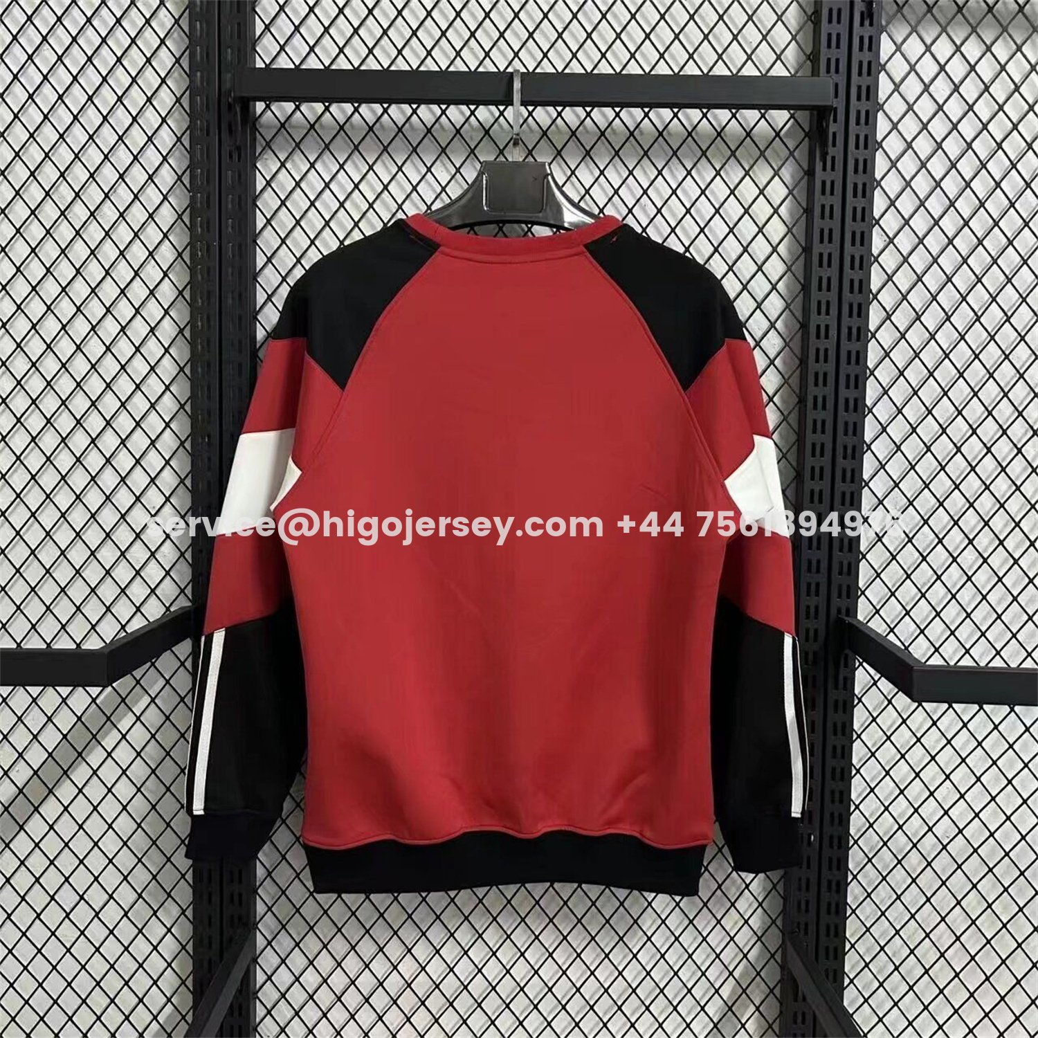 Higojerseys-AC Milan Red And Black Unisex Pullover Hoodieullover Hoodie