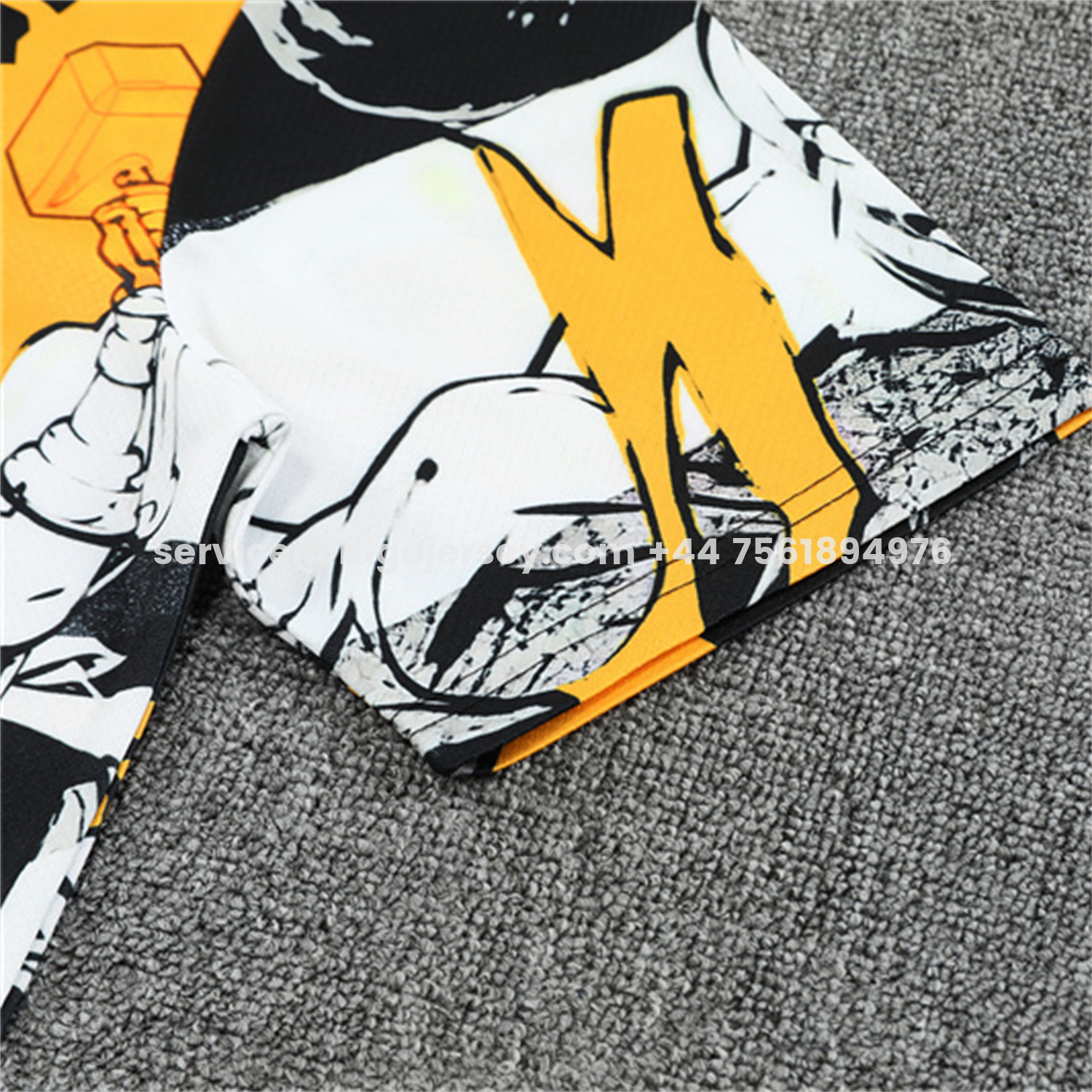 Higojerseys-Real Madrid 25-26 Thunder Comics Short-Sleeve Training Set - Comic Pattern Top & Shorts