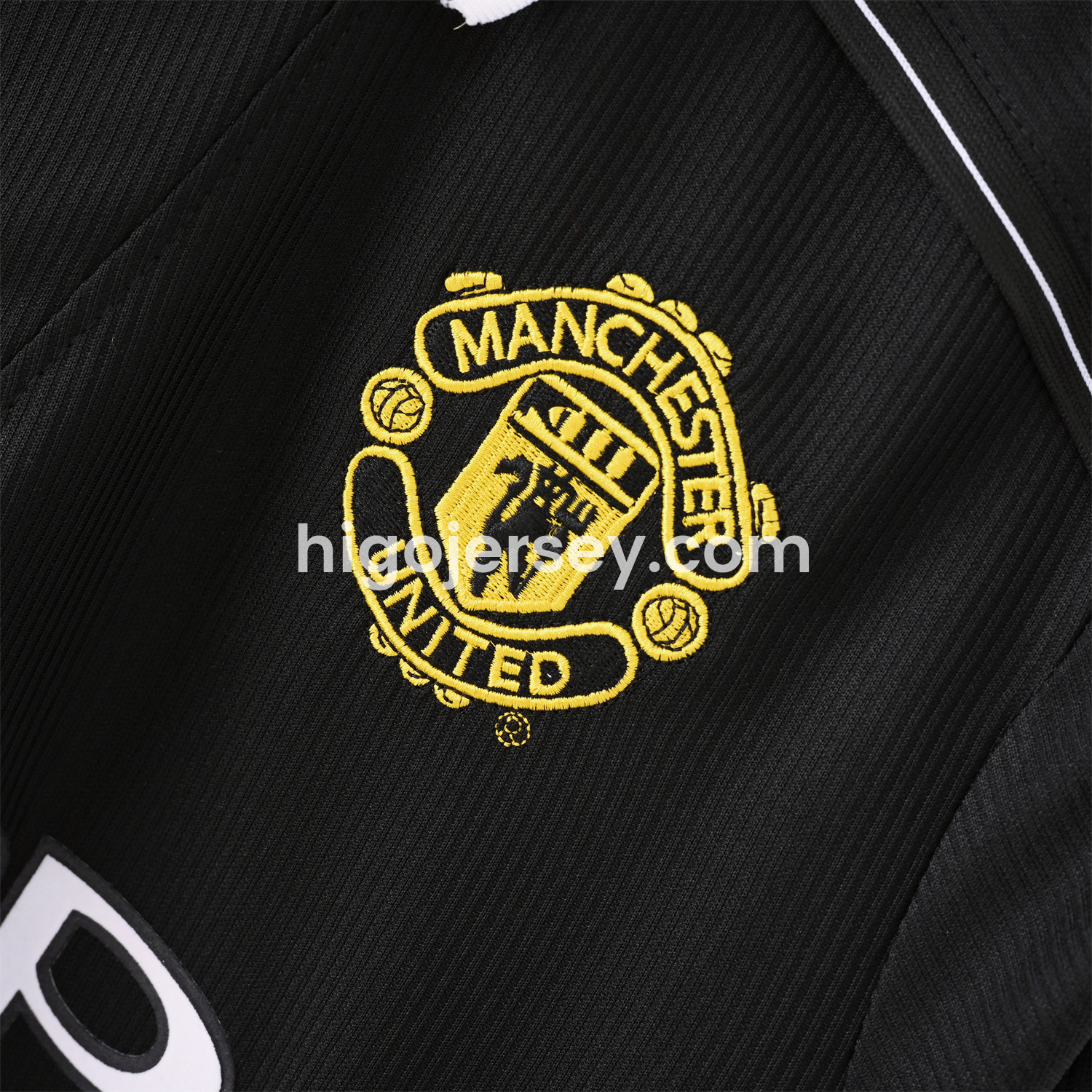 Higojerseys-Retro Manchester United 1998-99 Black Long Sleeves Jersey