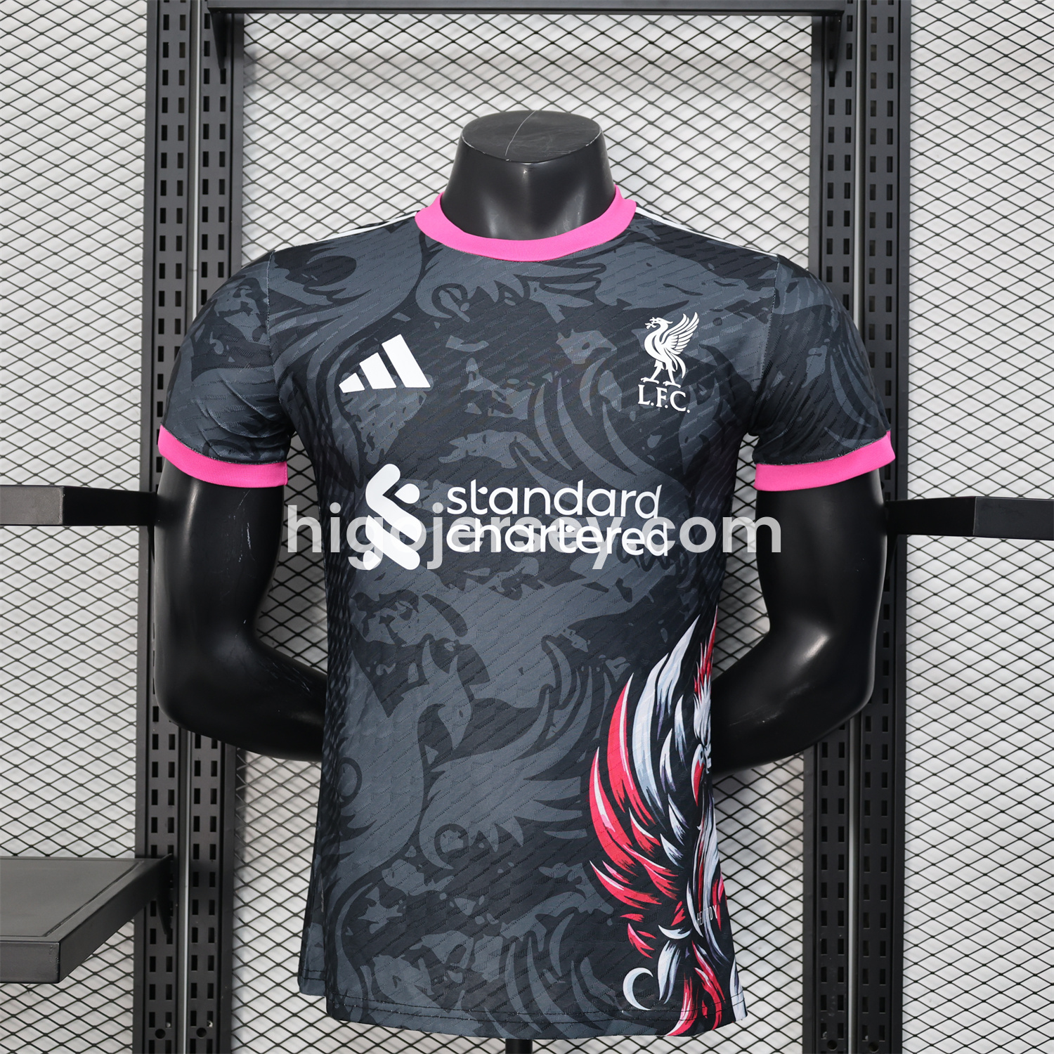 Higojerseys-Liver.pool 25-26 Red White Liver.pool Bird Black Special Jersey - Player Version