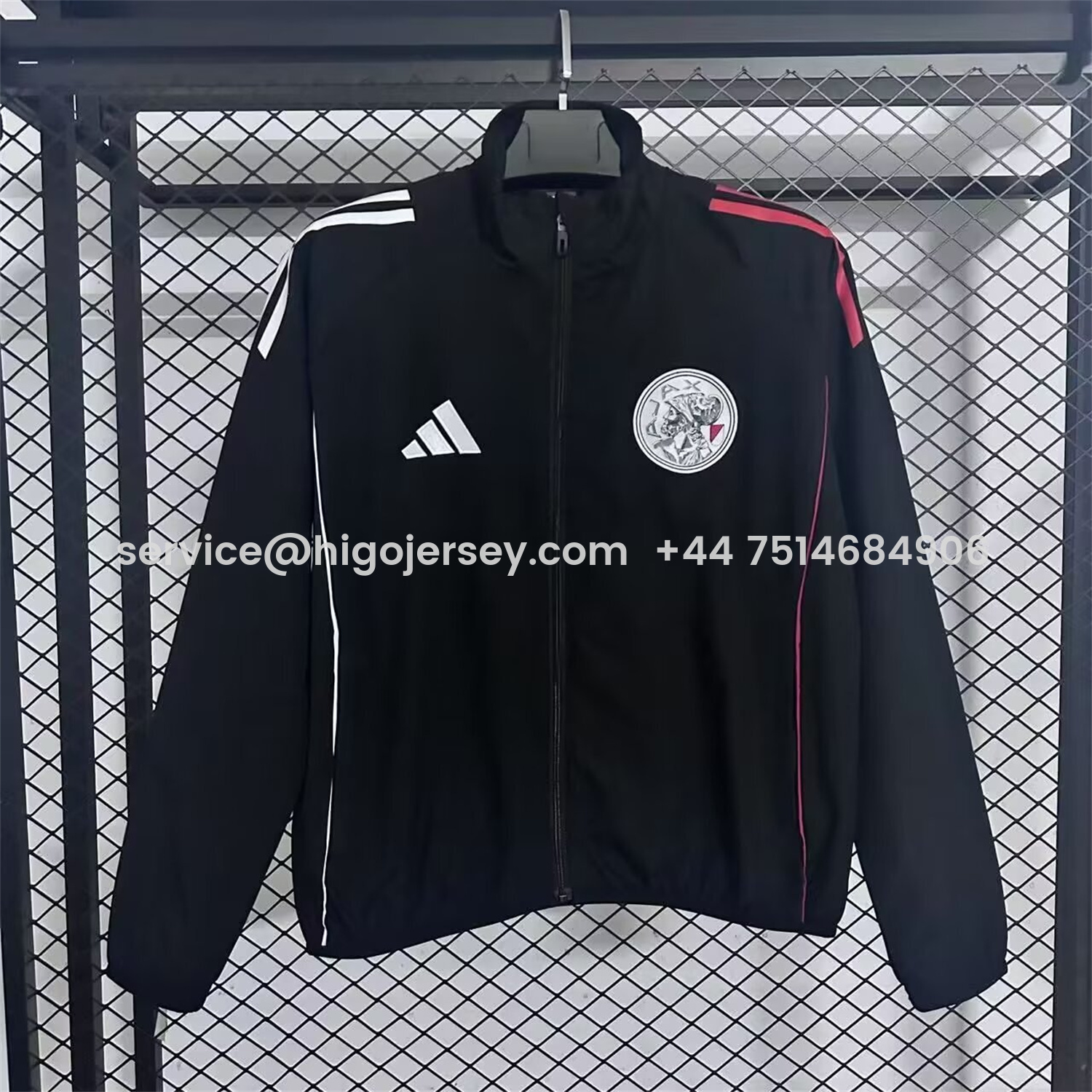 Higojerseys-Ajax 25-26 Training Windbreaker Jacket - Black