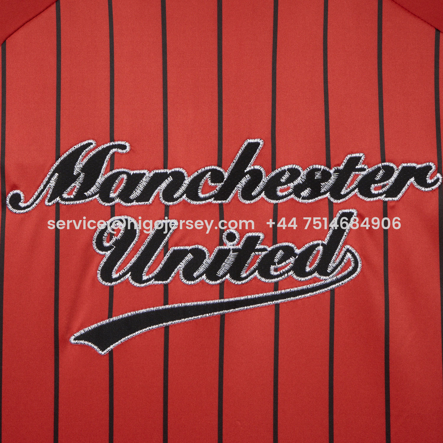 Higojerseys-Manchester United 25-26 Red Baseball Jersey with Black Stripes