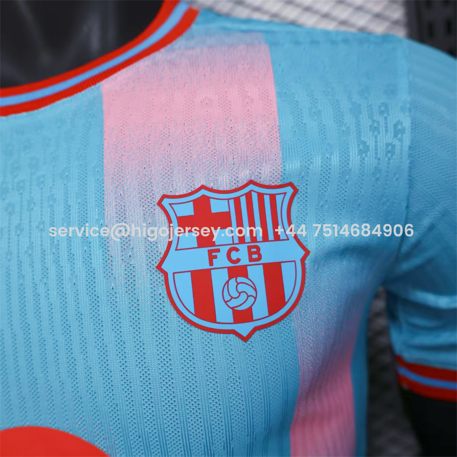 Higojerseys-Barcelona 25-26 Orange Logo Pink & Light Blue Special Jersey - Player Version