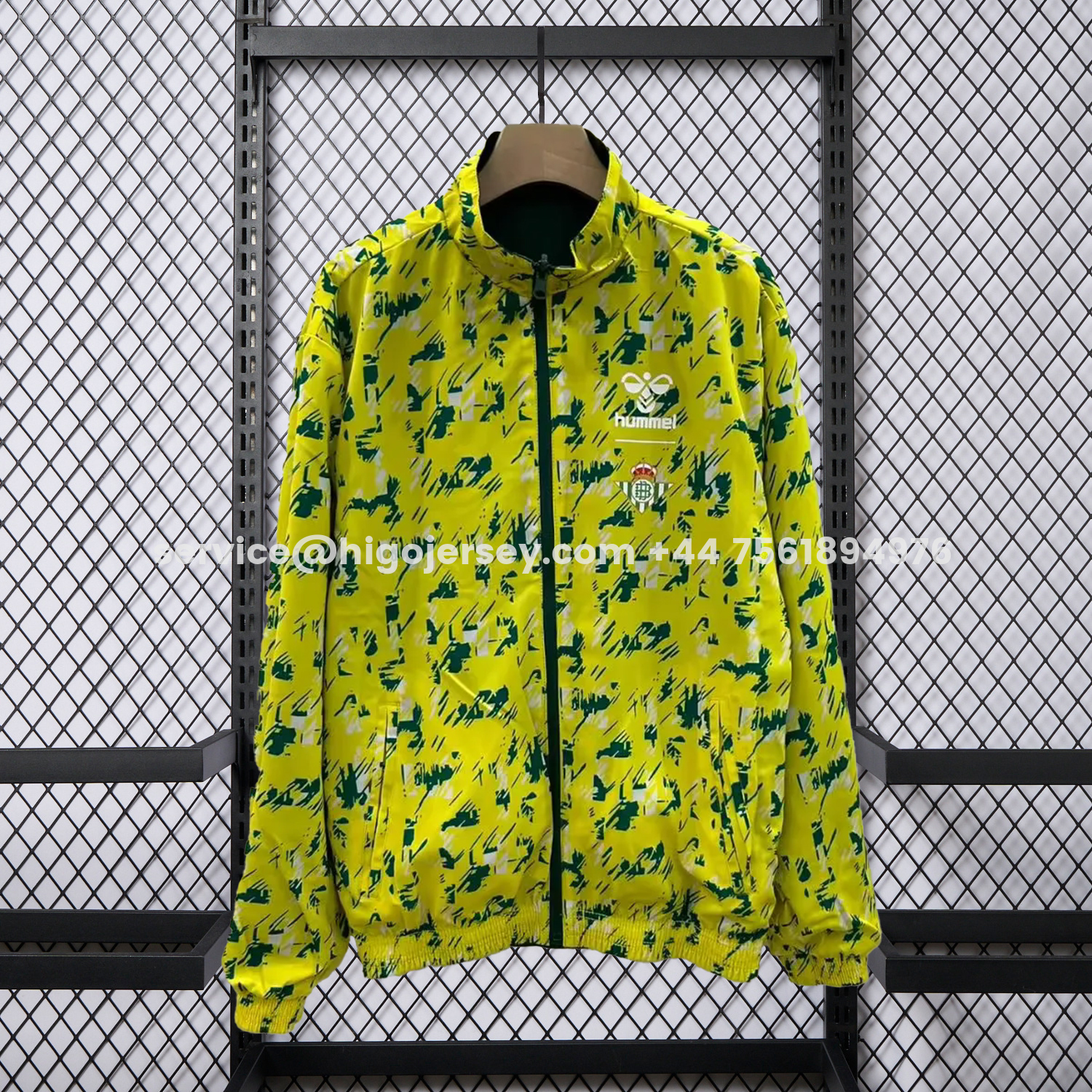 Higojerseys-Real Betis 25-26 Double Sided Reversible Windbreaker - Green & Yellow
