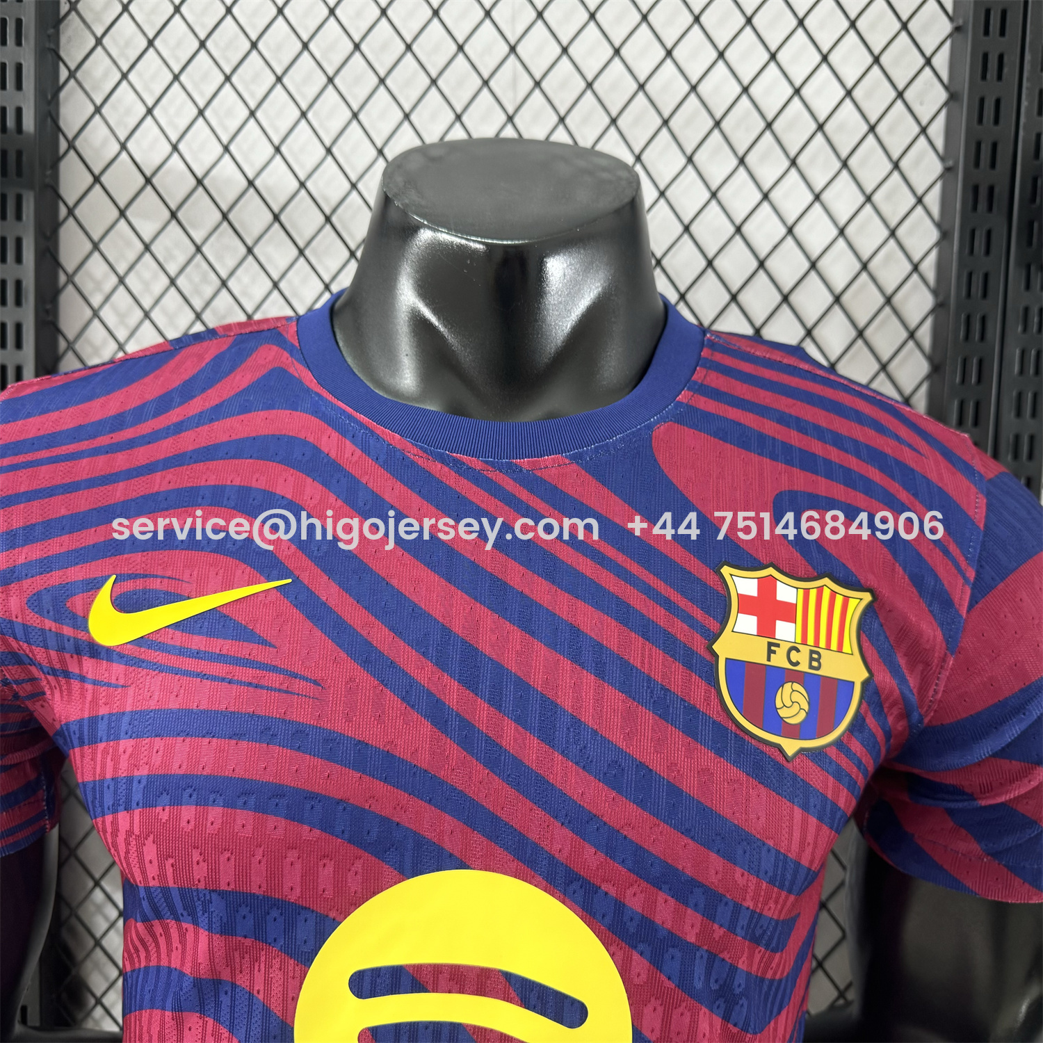 Higojerseys-Barcelona 25-26 Red & Blue Contours Special Jersey - Player Version