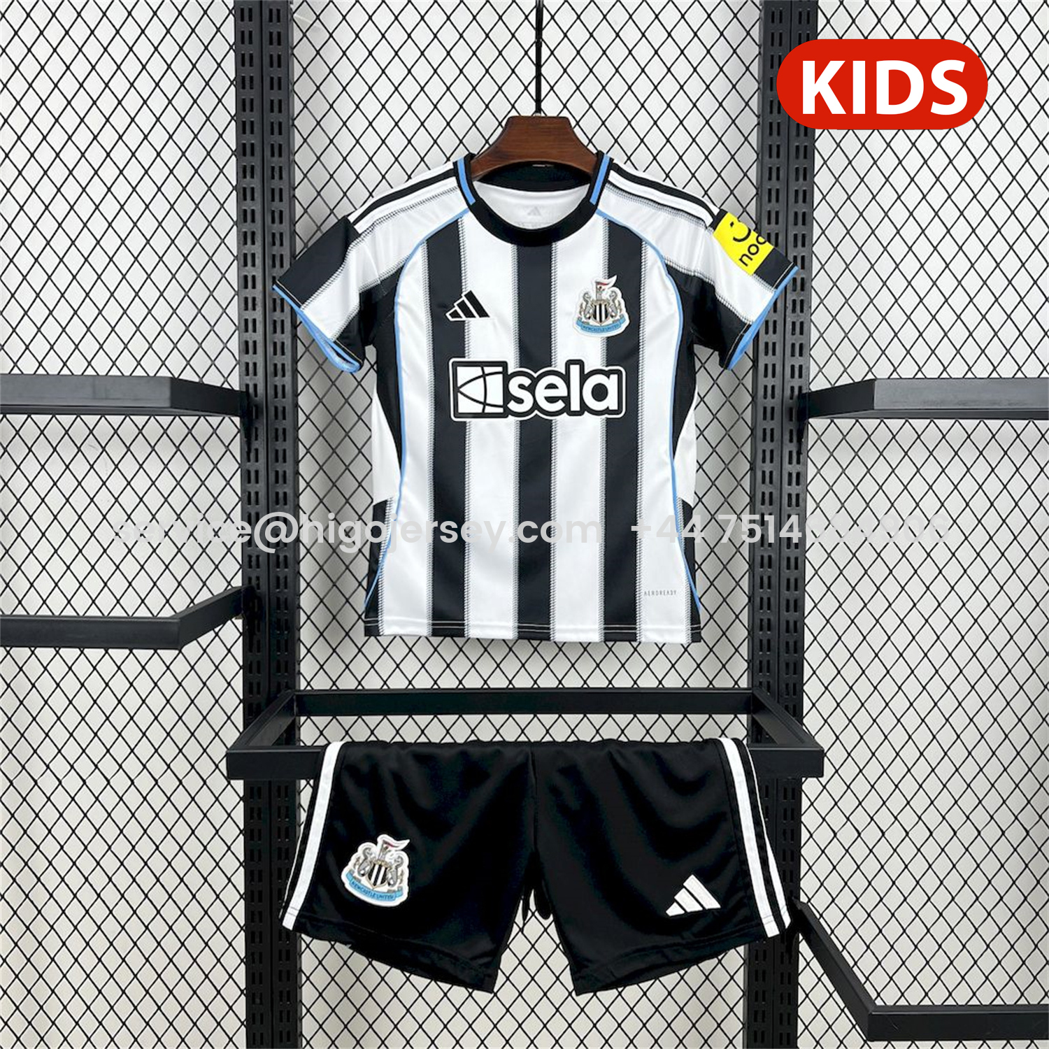 Higojerseys-Newcastle United 25-26 Home Kids Kit