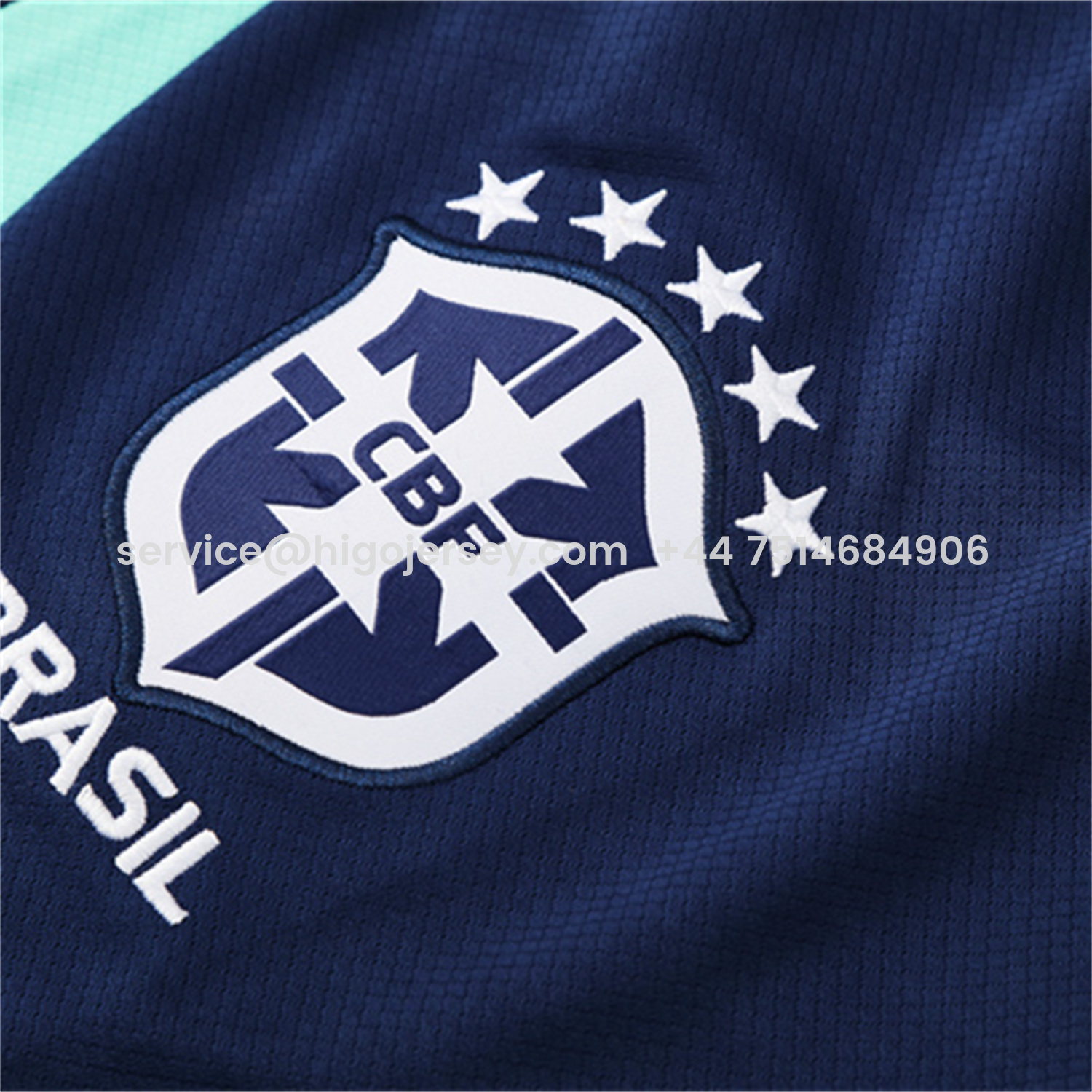 Higojerseys-Brazil 25-26 Short-Sleeve Training Set - Blue Green Camouflage Top & Blue Shorts