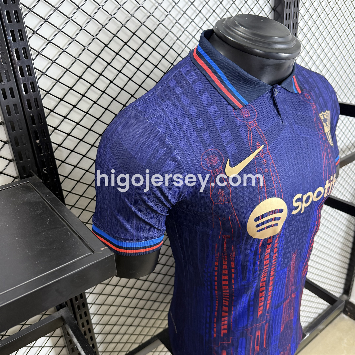 Higojerseys-Barcelona 25-26 Sagrada Família Blue Special Edition Jersey - Player Version