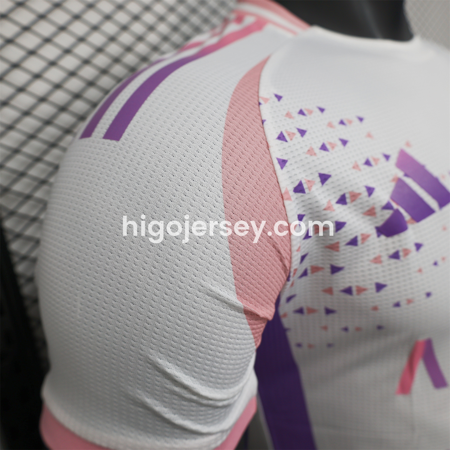 Higojerseys-Algeria 25-26 Pink and Purple Triangle Pattern Black Jersey - Player Version