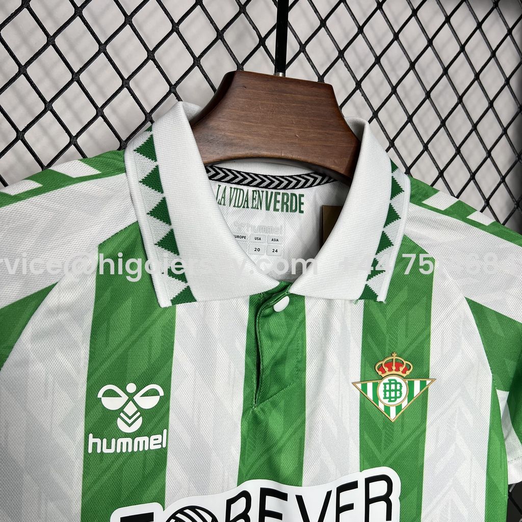 Higojerseys-Real Betis 24-25 Home Stadium Kids Kit