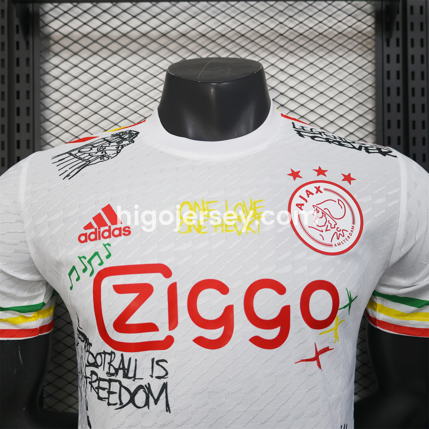 Higojerseys-Ajax x B-O-B Marly 2025-26 40th White Special Edition Jersey - Player Version