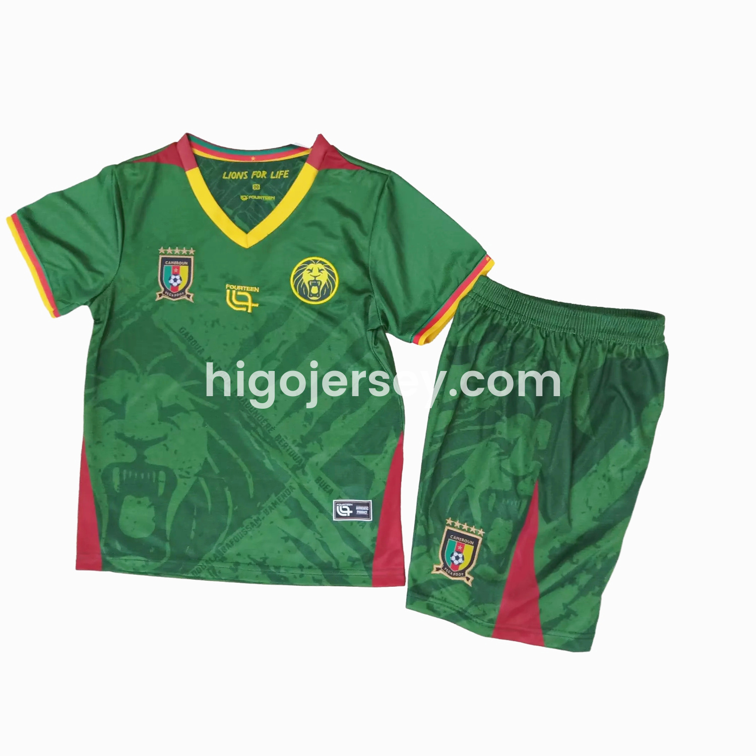 Higojerseys-Cameroon 25-26 Home Kids Kit