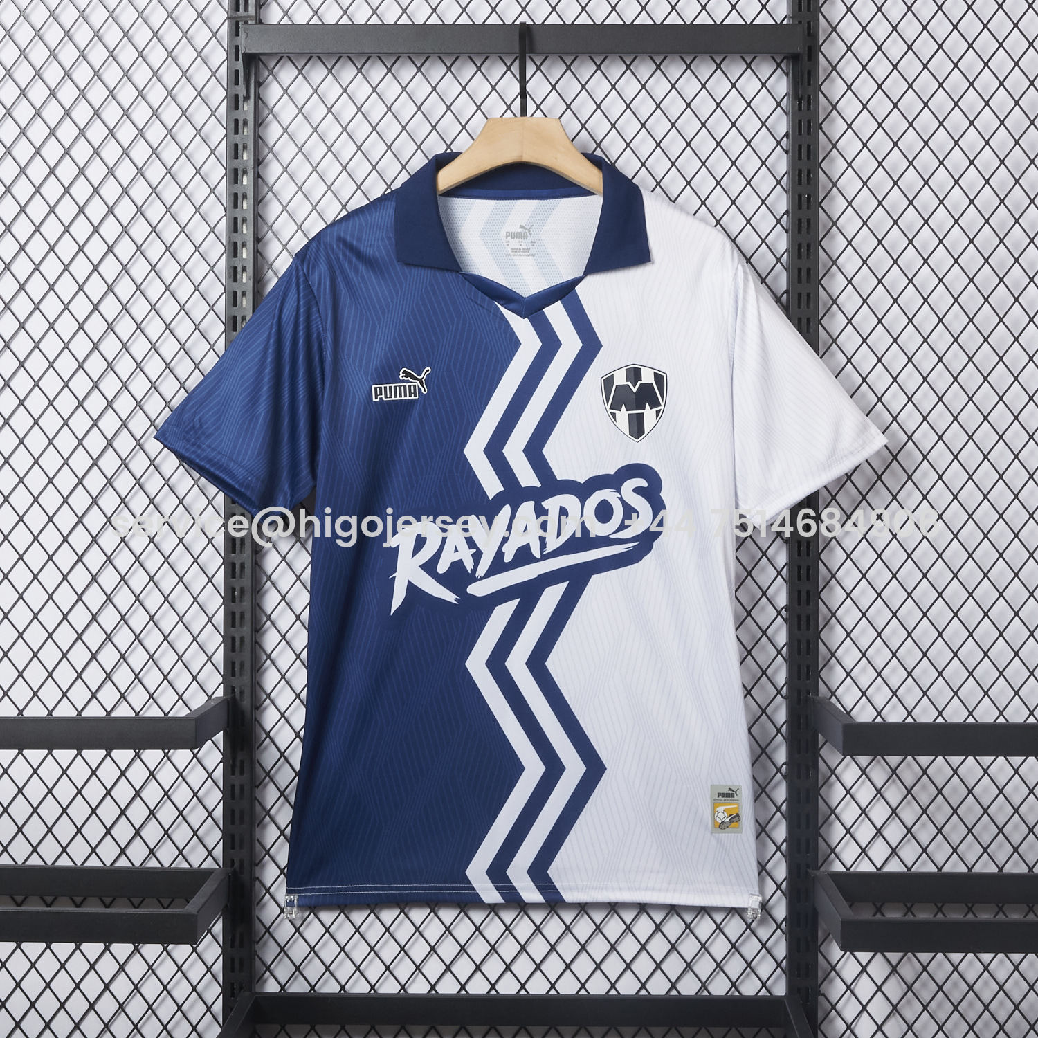Higojerseys-Rayados Monterrey 25-26 Blue And White Half Special Jersey - Fans Version
