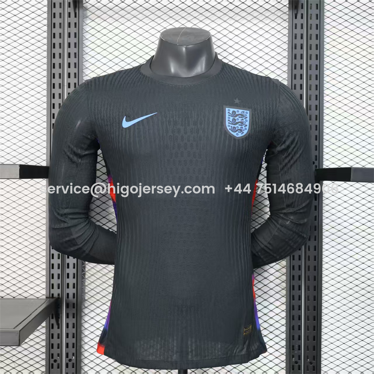 Higojerseys-England 2025 Women's Team Away Jersey - Men's Long Sleeves Player Version